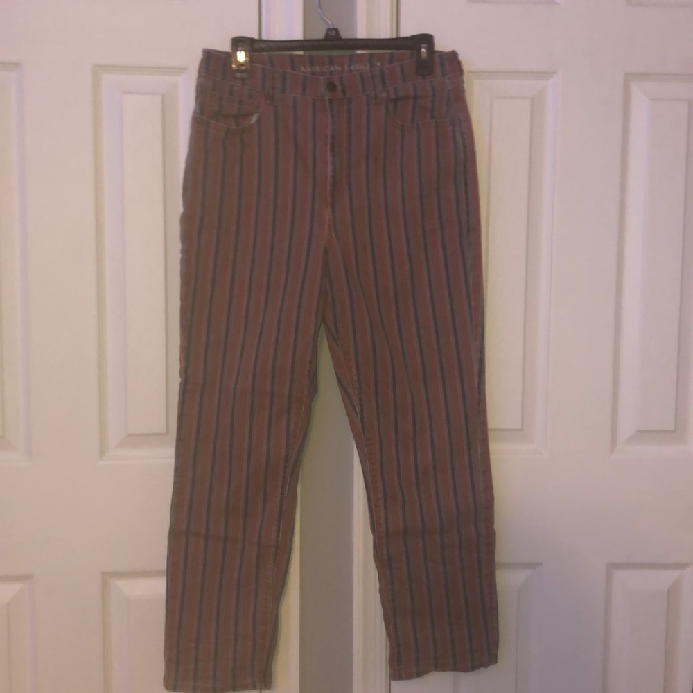 Striped American Eagle Mom Jeans